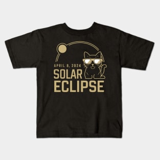 Solar Eclipse -  Cute Cat Kids T-Shirt